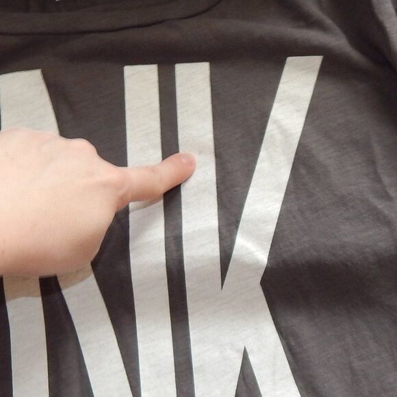 PINK Victoria's Secret Charcoal Tee with Bold Logo - Picture 10 of 11